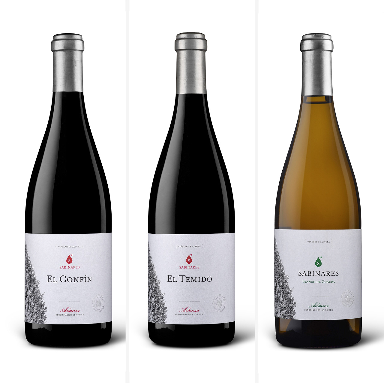 Fotografías de producto de los vinos Sabinares.